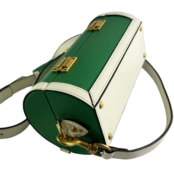 GUCCI X ADIDAS Green & White Leather Golf Balls Set Case Bag Made in Italy - Picture 15 of 16